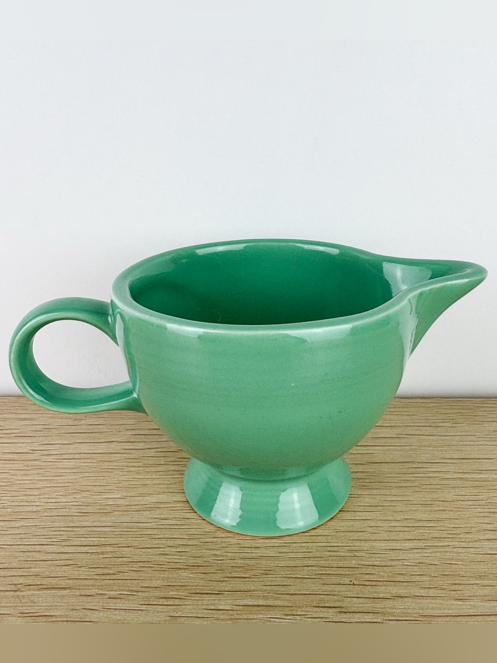 Fiestaware Original Light Green Retired Vintage 6oz Creamer Jug Ring Handle Tea